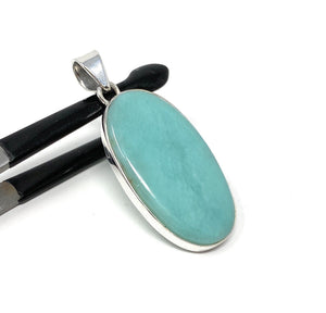 Natural Larimar Pendant, Sterling Silver Gemstone Jewelry, Wholesale DIY Pendants Jewelry Supplies, Gifts for Her, 50mm X 21.75mm