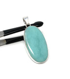 Natural Larimar Pendant, Sterling Silver Gemstone Jewelry, Wholesale DIY Pendants Jewelry Supplies, Gifts for Her, 50mm X 21.75mm