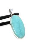 Natural Larimar Pendant, Sterling Silver Gemstone Jewelry, Wholesale DIY Pendants Jewelry Supplies, Gifts for Her, 50mm X 21.75mm