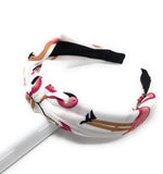 Flamingo Knot Turban Headband, Bird Print Knotted Hairband for Girls