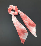 Printed Chiffon Scrunchies for Women, Ponytail Holder Hair Tie for Girls, Long Tail Scarf Scrunchies for Women, Gifts for Girls
