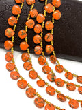 Mohave Orange Copper Turquoise Beads, Gemstone Beads, Wholesale Bulk Beads for DIY Jewelry Making, Jewelry Supplies, 8" Strand