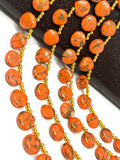 Mohave Orange Copper Turquoise Beads, Gemstone Beads, Wholesale Bulk Beads for DIY Jewelry Making, Jewelry Supplies, 8" Strand