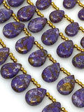 Mohave Purple Copper Turquoise Beads, Gemstone Beads, Wholesale Bulk Beads for DIY Jewelry Making, Jewelry Supplies, 8" Strand