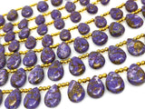 Mohave Purple Copper Turquoise Beads, Gemstone Beads, Wholesale Bulk Beads for DIY Jewelry Making, Jewelry Supplies, 8" Strand