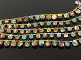 Oyster Copper Turquoise Beads, Turquoise Beads, Healing Crystal, Natural Gemstones, Wholesale Beads, Bulk Beads, 8" Strand