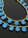 Sky Blue Copper Turquoise Gemstone Beads, Turquoise Beads, Mohave Turquoise Beads, Jewelry Supplies, Bulk Wholesale Beads, 8" Strand