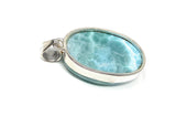 Larimar Pendant, Gemstone Pendant, Larimar, Sterling Silver Bohemian Jewelry, Natural Gemstone Pendant, 48.15mmx 25.15mm