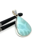 Larimar Pendant, Gemstone Pendant, Bohemian Jewelry, Sterling Silver Pendant, Natural Gemstone Pendant, 48.25x 27mm