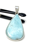 Larimar Pendant, Gemstone Pendant, Bohemian Jewelry, Sterling Silver Pendant, Natural Gemstone Pendant, 54x27.25mm