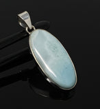 Larimar Pendant, Gemstone Pendant, Sterling Silver Pendant, Bohemian Jewelry, Natural Gemstone Pendant, 49.35 X 18.5mm