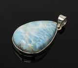 Larimar Pendant, Gemstone Pendant, Bohemian Jewelry, Sterling Silver Pendant, Natural Gemstone Pendant, 51.75mm X 26.85mm