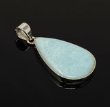 Larimar Pendant, Gemstone Pendant, Bohemian Jewelry, Sterling Silver Pendant, Natural Gemstone Pendant, 50.45 x 24mm
