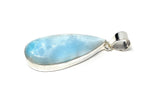 Larimar Pendant, Gemstone Pendant, Bohemian Jewelry, Sterling Silver Pendant, Natural Gemstone Pendant, 51.75 x 17.5mm