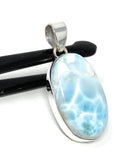 Larimar Pendant, Gemstone Pendant, Sterling Silver Pendant, Bohemian Jewelry, Natural Gemstone Pendant, 44mm X 20mm