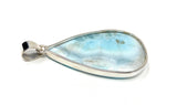 Larimar Pendant, Gemstone Pendant, Sterling Silver Pendant, Bohemian Jewelry, Natural Gemstone Pendant, 66.25mm X 31.45mm