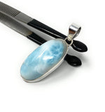 Larimar Pendant, Gemstone Pendant, Sterling Silver Pendant, Bohemian Jewelry, Natural Gemstone Pendant, 47mm X 17mm