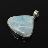 Larimar Pendant, Gemstone Pendant, Bohemian Jewelry, Sterling Silver Pendant, Natural Gemstone Pendant, 48mm X 38mm