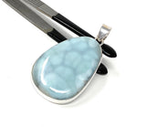 Larimar Pendant, Gemstone Pendant, Sterling Silver Pendant, Bohemian Jewelry, Natural Gemstone Pendant, 54.5x28.6mm