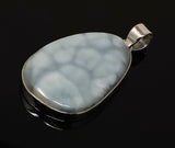 Larimar Pendant, Gemstone Pendant, Sterling Silver Pendant, Bohemian Jewelry, Natural Gemstone Pendant, 54.5x28.6mm