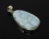 Larimar Pendant, Gemstone Pendant, Sterling Silver Pendant, Bohemian Jewelry, Natural Gemstone Pendant, 54.5x28.6mm