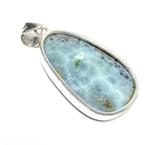 Larimar Pendant, Gemstone Pendant, Sterling Silver Pendant, Bohemian Jewelry, Natural Gemstone Pendant, 54.5x28.6mm