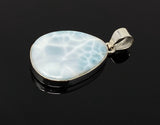 Larimar Pendant, Gemstone Pendant, Bohemian Jewelry, Sterling Silver Pendant, Natural Gemstone Pendant, 43mm X 25.3mm