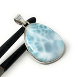 Larimar Pendant, Gemstone Pendant, Bohemian Jewelry, Sterling Silver Pendant, Natural Gemstone Pendant, 43mm X 25.3mm