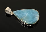 Larimar Pendant, Gemstone Pendant, Bohemian Jewelry, Sterling Silver Pendant, Natural Gemstone Pendant, 51mm X 27.3mm