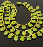 Mohave Green Copper Turquoise Beads, Gemstone Beads, Jewelry Supplies, Bulk Wholesale Beads, 8" Strand