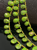 Mohave Green Copper Turquoise Beads, Gemstone Beads, Jewelry Supplies, Bulk Wholesale Beads, 8" Strand