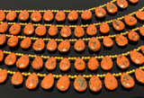 Mohave Orange Copper Turquoise Beads, Gemstone Beads, Wholesale Bulk Beads for DIY Jewelry Making, Jewelry Supplies, 8" Strand