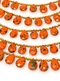 Mohave Orange Copper Turquoise Beads, Gemstone Beads, Wholesale Bulk Beads for DIY Jewelry Making, Jewelry Supplies, 8" Strand