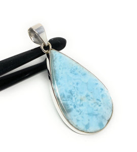 Larimar Pendant, Gemstone Pendant, Bohemian Jewelry, Sterling Silver Pendant, Natural Gemstone Pendant, 58.2mm X 28.35mm