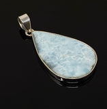 Larimar Pendant, Gemstone Pendant, Bohemian Jewelry, Sterling Silver Pendant, Natural Gemstone Pendant, 58.2mm X 28.35mm