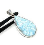 Larimar Pendant, Gemstone Pendant, Bohemian Jewelry, Sterling Silver Pendant, Natural Gemstone Pendant, 58.2mm X 28.35mm