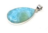 Larimar Pendant, Gemstone Pendant, Bohemian Jewelry, Sterling Silver Pendant, Natural Gemstone Pendant, 52.5mm x 23mm