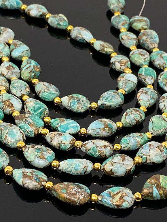 Mohave Amazonite Copper Beads, Gemstone Beads, Amazonite Beads, Jewelry Supplies, Bulk Wholesale Beads, 8