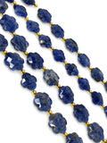 Sodalite Beads - Flower Shape, Gemstone Beads, Jewelry Supplies for Jewelry Making, Wholesale Beads, Bulk Beads, 8"Strand