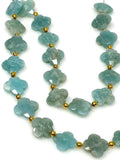 Amazonite Gemstone Beads - Flower Shape, Jewelry Supplies forJewelry Making, Wholesale Beads, Bulk Beads, 8" Strand