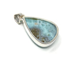 Larimar Pendant, Gemstone Pendant, Bohemian Jewelry, Sterling Silver Pendant, Natural Gemstone Pendant, 42.35 x 23.5mm