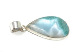 Larimar Pendant, Gemstone Pendant, Bohemian Jewelry, Sterling Silver Pendant, Natural Gemstone Pendant, 48mm x 20mm