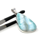 Larimar Pendant, Gemstone Pendant, Bohemian Jewelry, Sterling Silver Pendant, Natural Gemstone Pendant, 54mm X 26.75mm