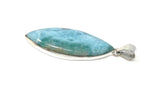 Larimar Pendant, Gemstone Pendant, Bohemian Jewelry, Sterling Silver Pendant, Natural Gemstone Pendant, 66.45 x 21mm