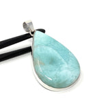 Larimar Pendant, Gemstone Pendant, Bohemian Jewelry, Sterling Silver Pendant, Natural Gemstone Pendant, 62mm x 34.35mm