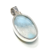 Natural Larimar Pendant, Sterling Silver Gemstone Jewelry, Wholesale DIY Pendants Jewelry Supplies, Gifts for Her, 44mm X 21mm