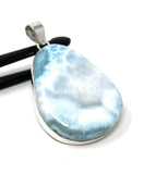Larimar Pendant, Gemstone Pendant, Bohemian Jewelry, Sterling Silver Pendant, Natural Gemstone Pendant, 60mm x 35mm
