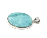 Natural Larimar Pendant, Sterling Silver Gemstone Jewelry, Wholesale DIY Pendants Jewelry Supplies, Gifts for Her, 52mm X 31.85mm