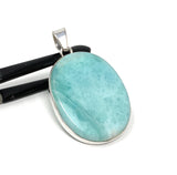 Natural Larimar Pendant, Sterling Silver Gemstone Jewelry, Wholesale DIY Pendants Jewelry Supplies, Gifts for Her, 52mm X 31.85mm