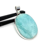 Natural Larimar Pendant, Sterling Silver Gemstone Jewelry, Wholesale DIY Pendants Jewelry Supplies, Gifts for Her, 52mm X 31.85mm